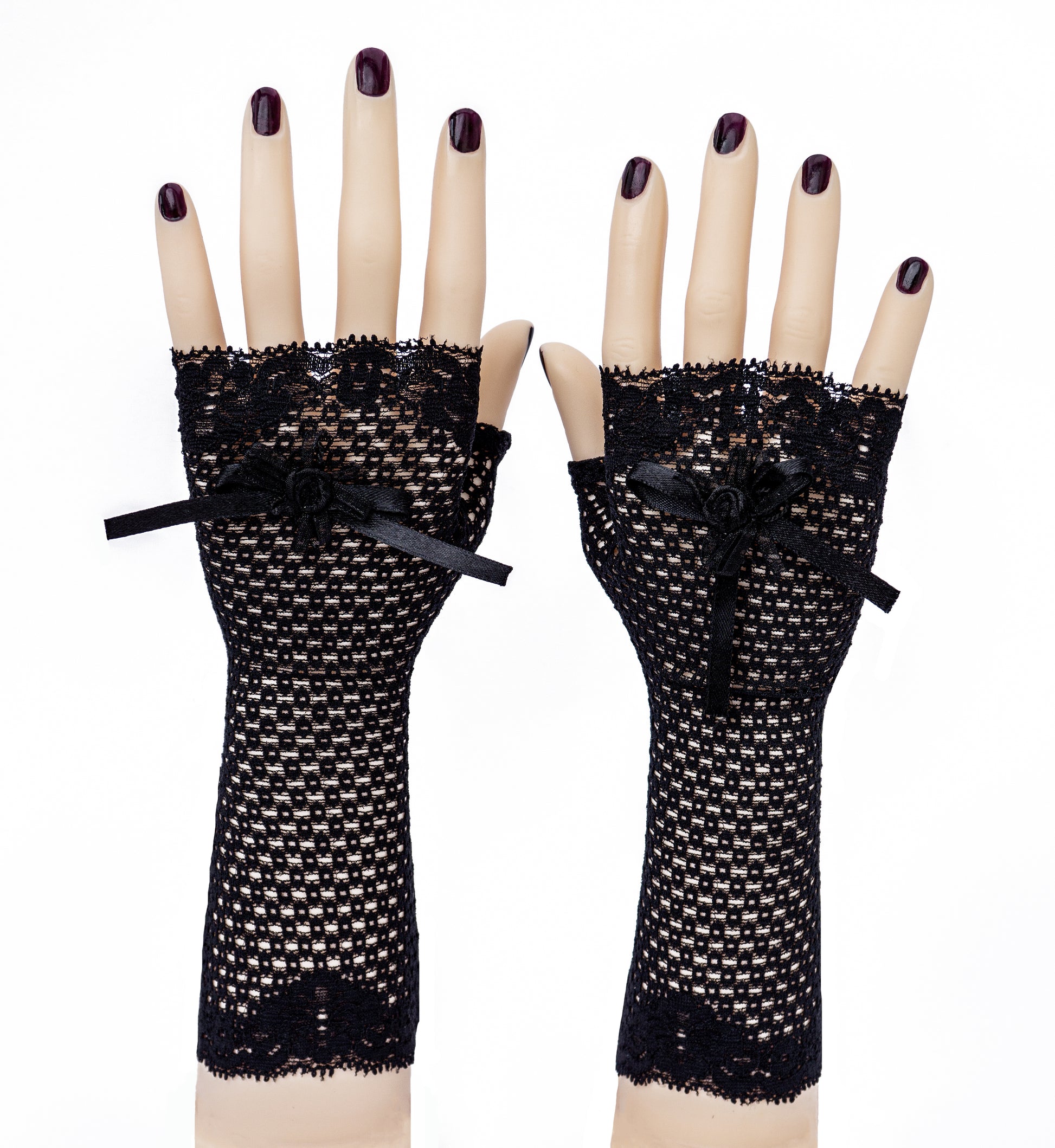 handschuhe ohne finger damen lange gothic Handschuhe fingerlos handgefertigt aus schwarzer Spitze – Mouska Alfar Manufaktur