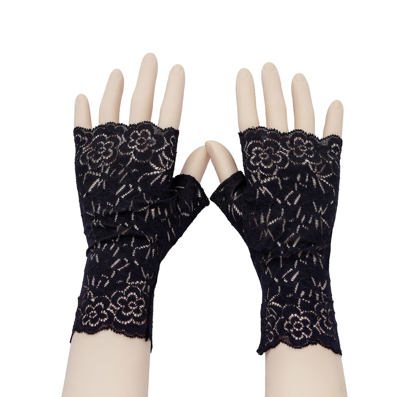 sexy lolita wrist warmers black/pink &amp; bow