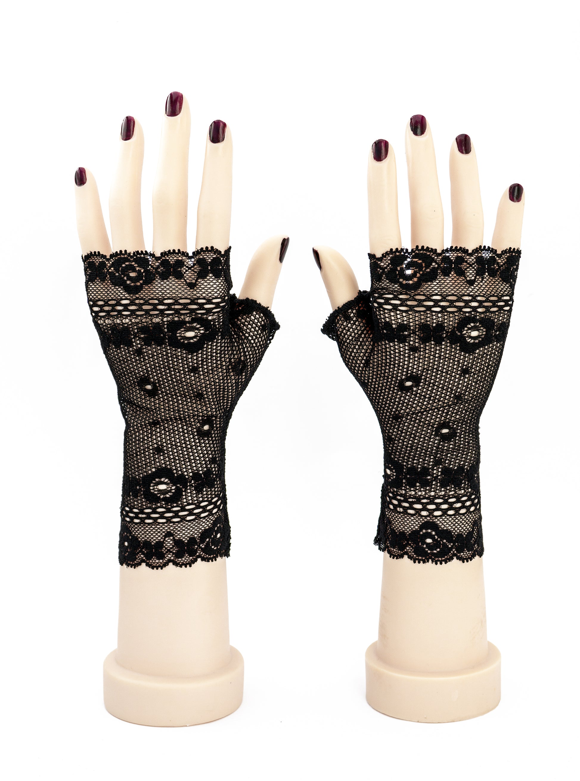 Fingerlose Handschuhe fishnet style Spitze schwarz