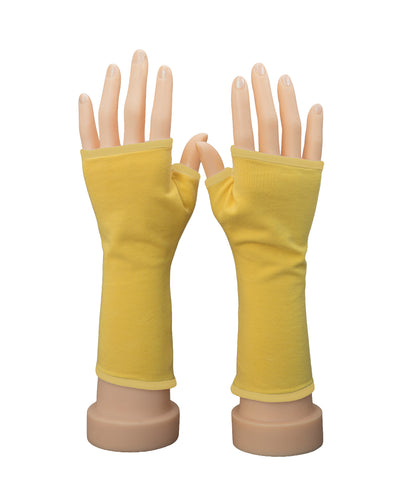 Soft jersey wrist warmers, SUPER COMFORTABLE #MUSTHAVE, brightly patterned, lined, lining color selectable, with bow