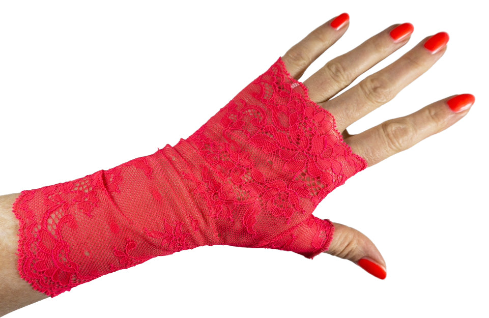 Wrist warmers gloves fingerless white silver with bow made of lace for the wedding