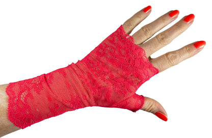 Wrist warmers gloves fingerless white silver with bow made of lace for the wedding