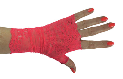 Wrist warmers gloves fingerless white silver with bow made of lace for the wedding