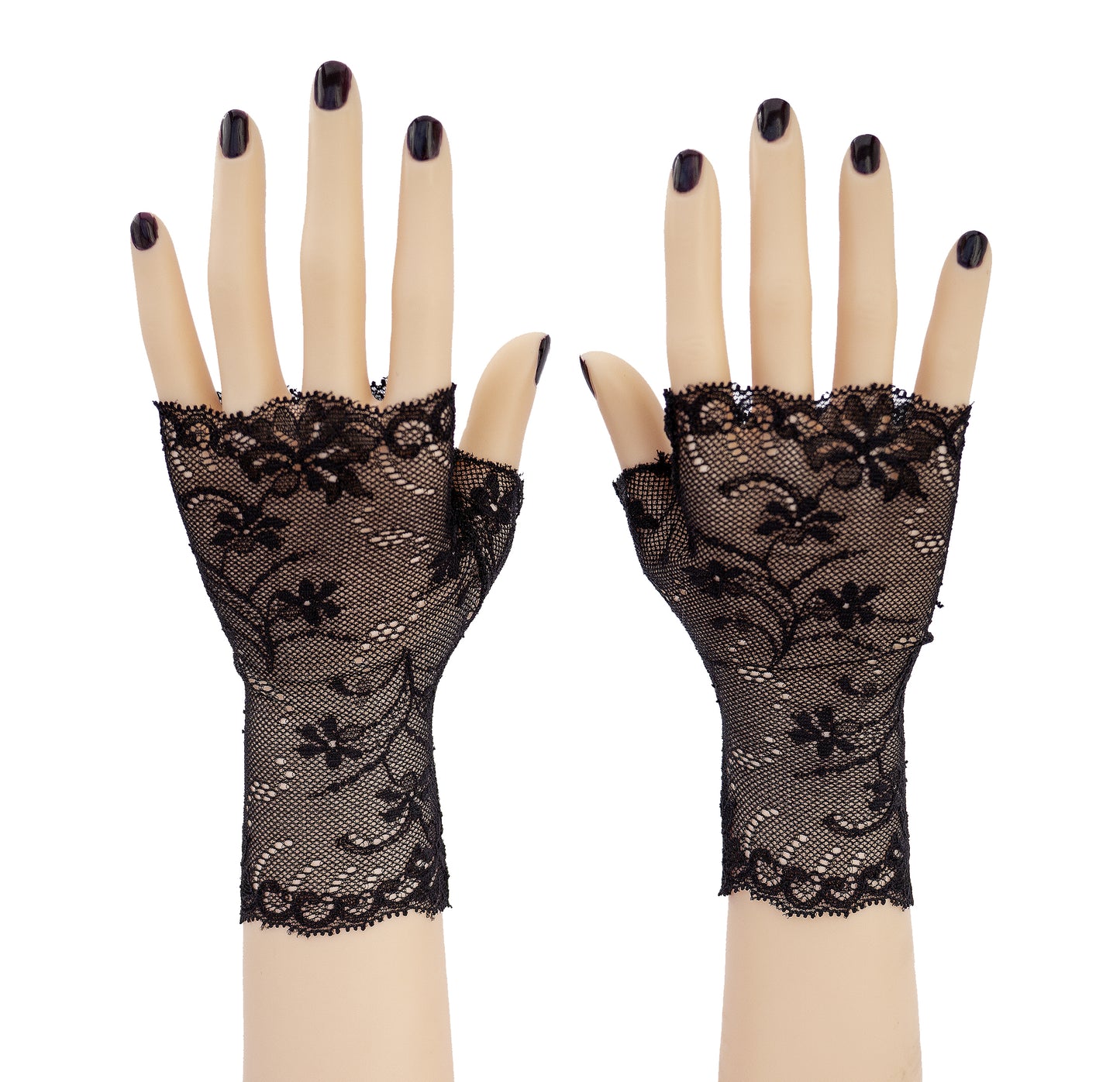sexy lolita wrist warmers black/pink &amp; bow
