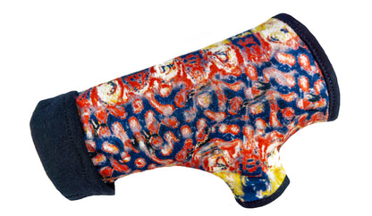 Soft jersey wrist warmers, SUPER COMFORTABLE #MUSTHAVE, brightly patterned, lined, lining color selectable, with bow