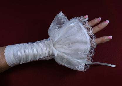 fairy romantische Samt Stulpen mit Schnürung & Röckchen  in höchster Qualität. Viele Details, saubere Verarbeitung, slow fashion, Handwerkliches Geschick, künstlerisches Feingefühl