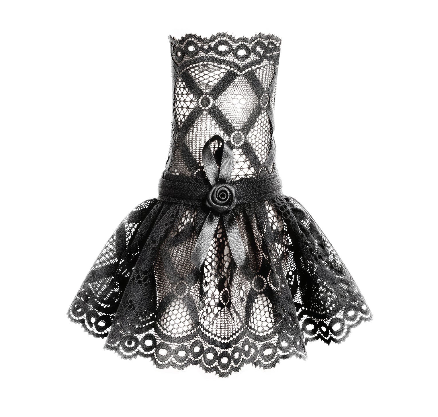 eine einzelne Gothic Manschette / Stulpe Detailansicht des Musters. man sieht hervorragend die Rauten musterung und den Stil mit schwingendem Röckchen und Bogenkanten an den Säumen
