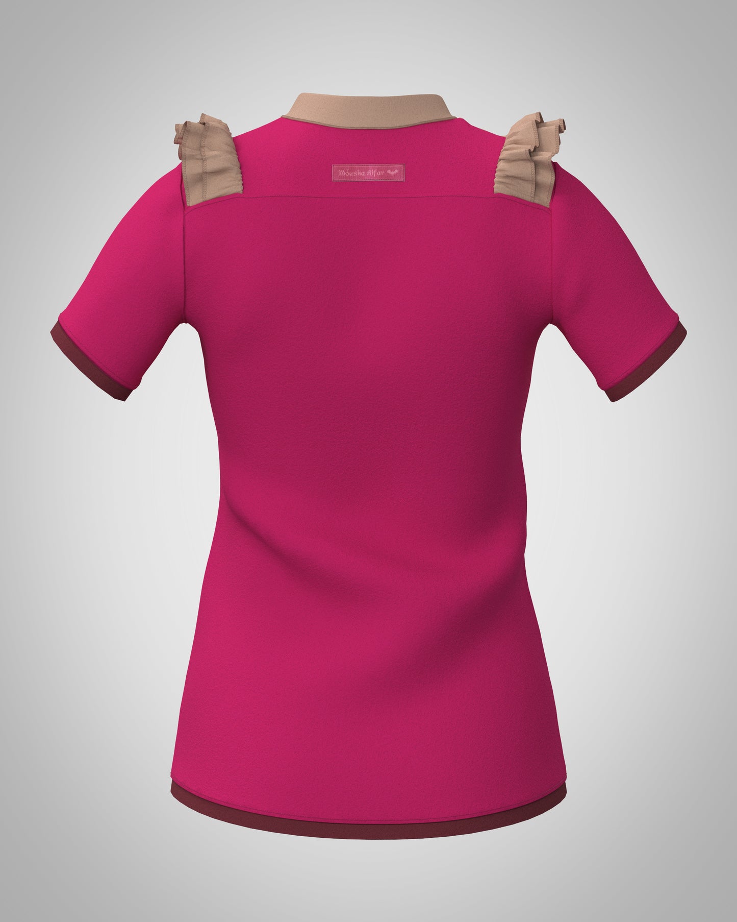 Plastron shirt ladies Tenshi jersey + cotton body olive black wine red sizes 34-46