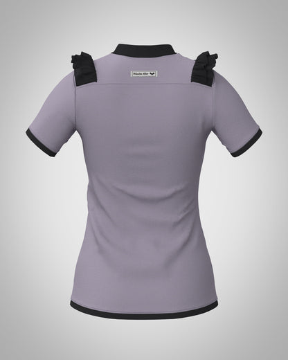 Plastron shirt ladies Tenshi jersey + cotton body olive black wine red sizes 34-46