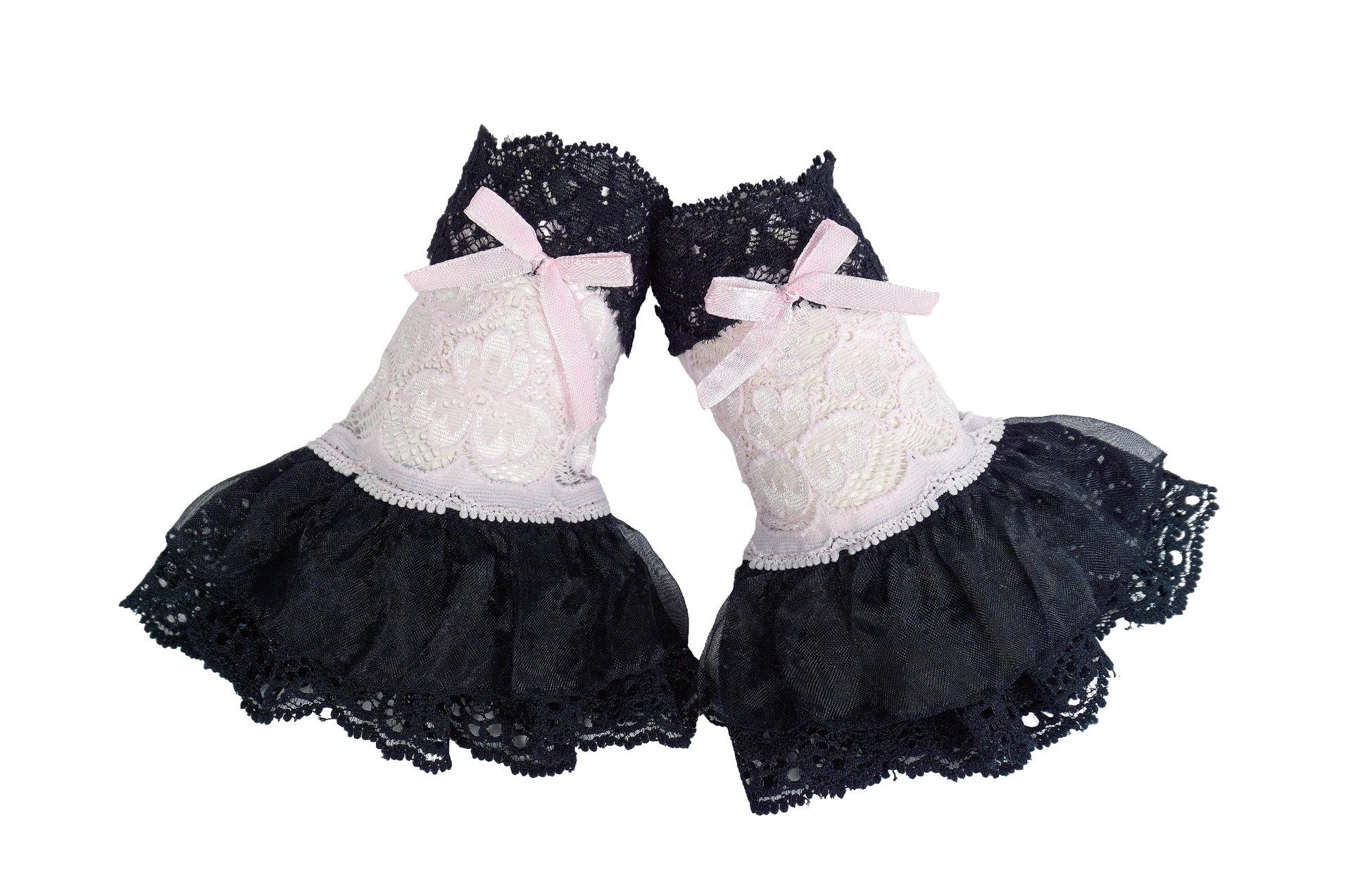 Paar gothic lolita Manschetten mit Röckchen von Mouska Alfar, handgefertigt