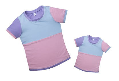 Partnerlook Shirt Set ein großes ein kleines slow fashion - für Freizeitlooks, Spaziergänge und entspannte Wochenenden