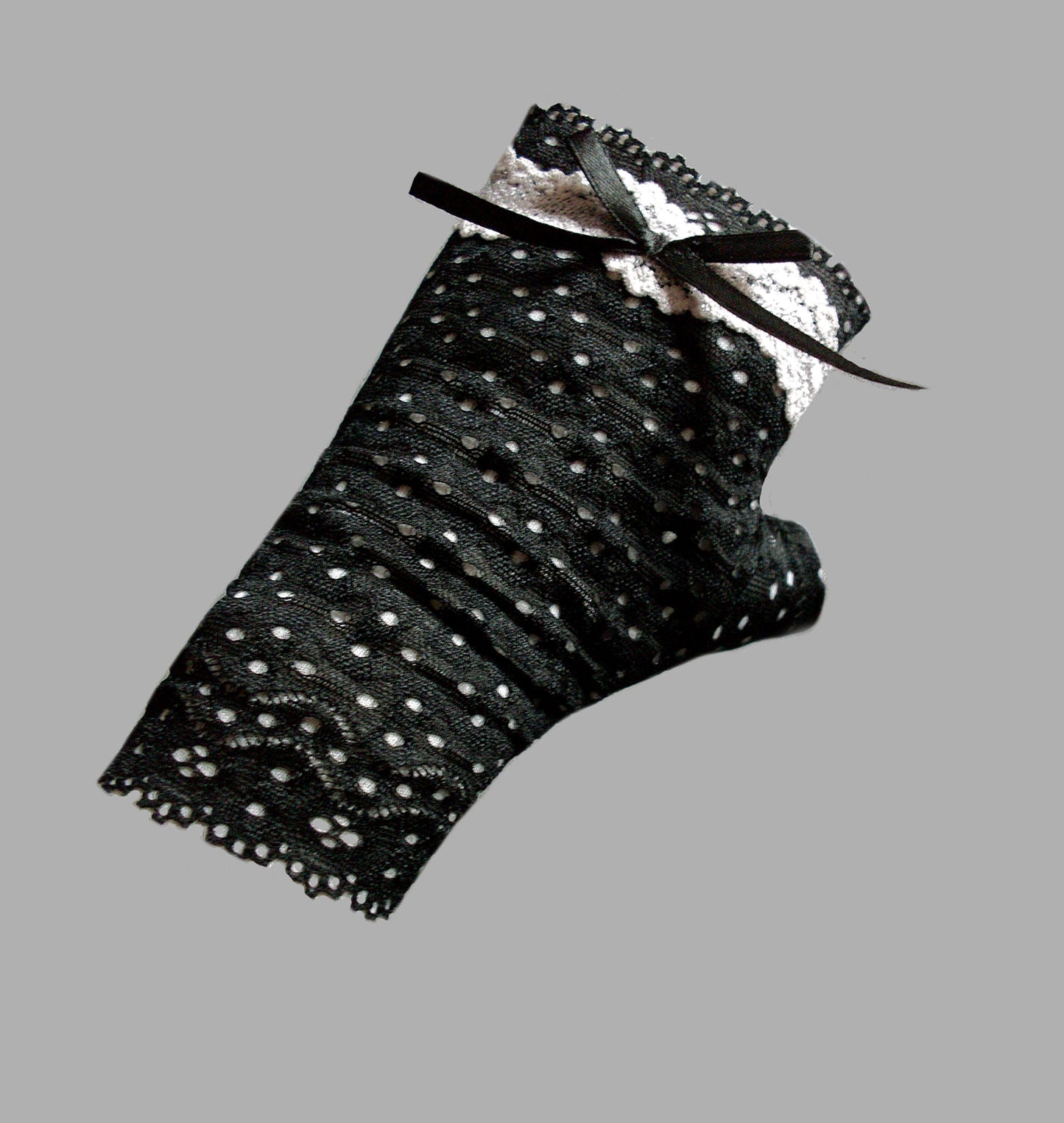 Dark Fashion Harajuku Handschuhe aus schwarzer Spitze für schwarze Festivals