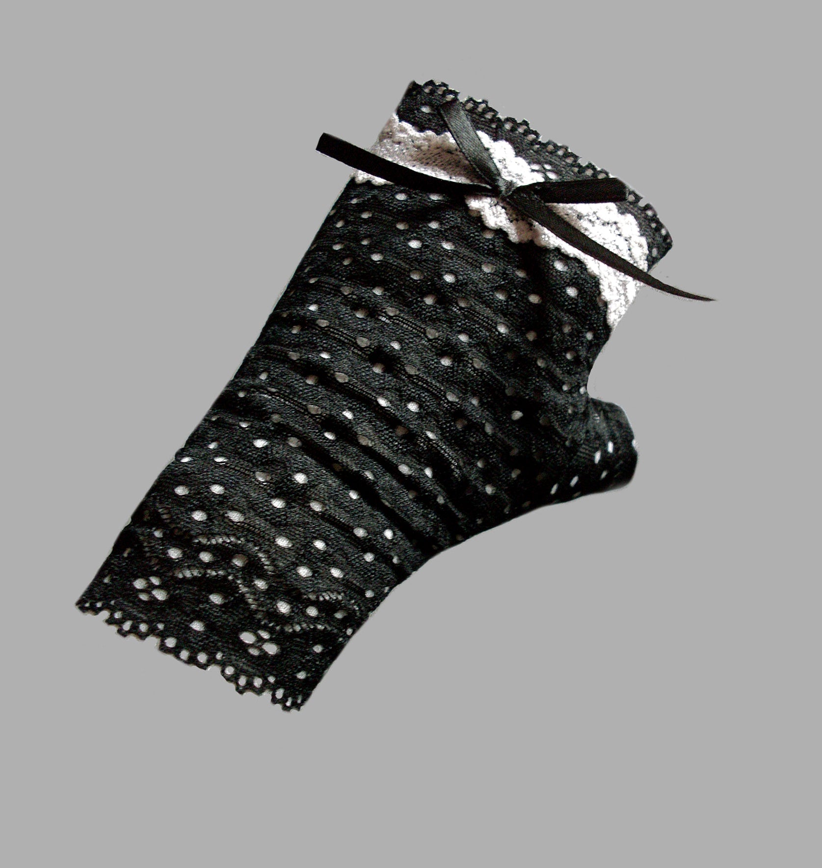 Dark Fashion Harajuku Handschuhe aus schwarzer Spitze für schwarze Festivals