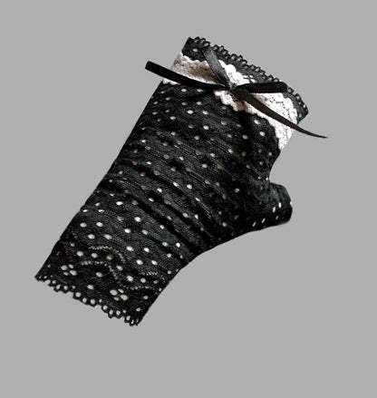 Dark Fashion Harajuku Handschuhe aus schwarzer Spitze für schwarze Festivals