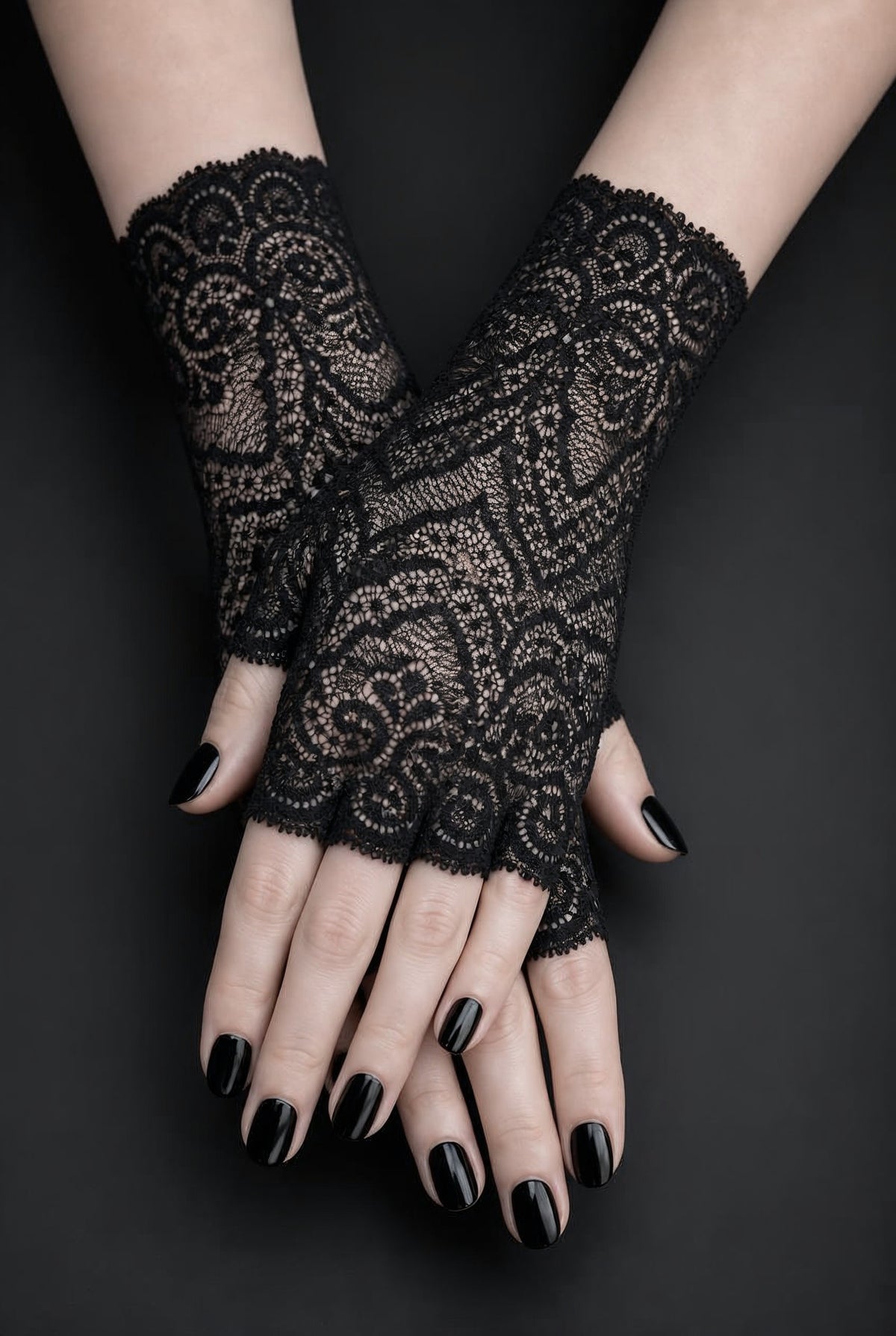 sexy lolita wrist warmers black/pink &amp; bow