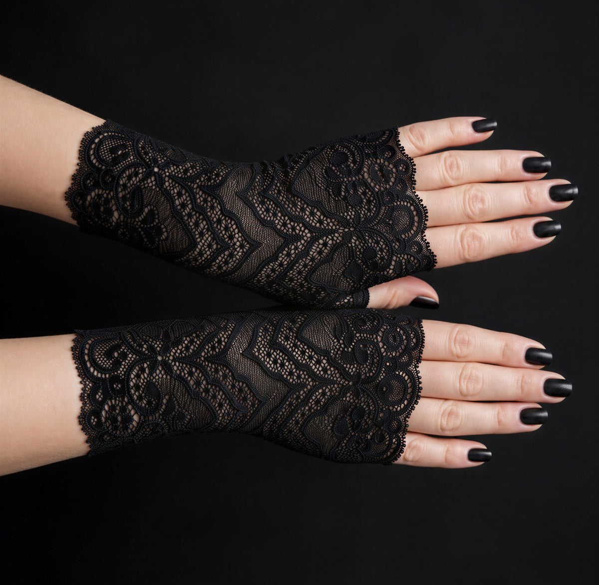 sexy lolita wrist warmers black/pink &amp; bow