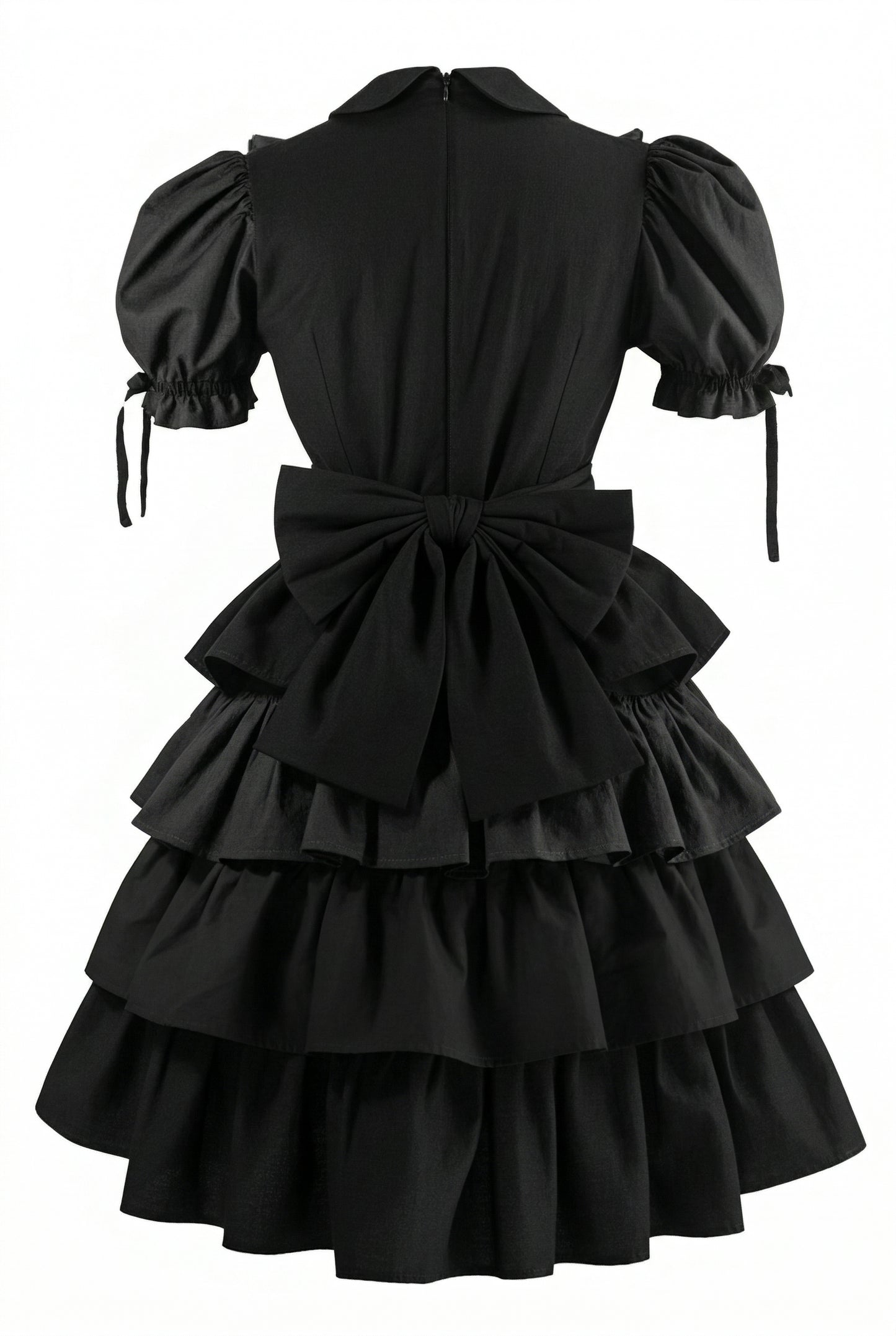 Rückenansicht Kleid Misaya in monochrom tief schwarz