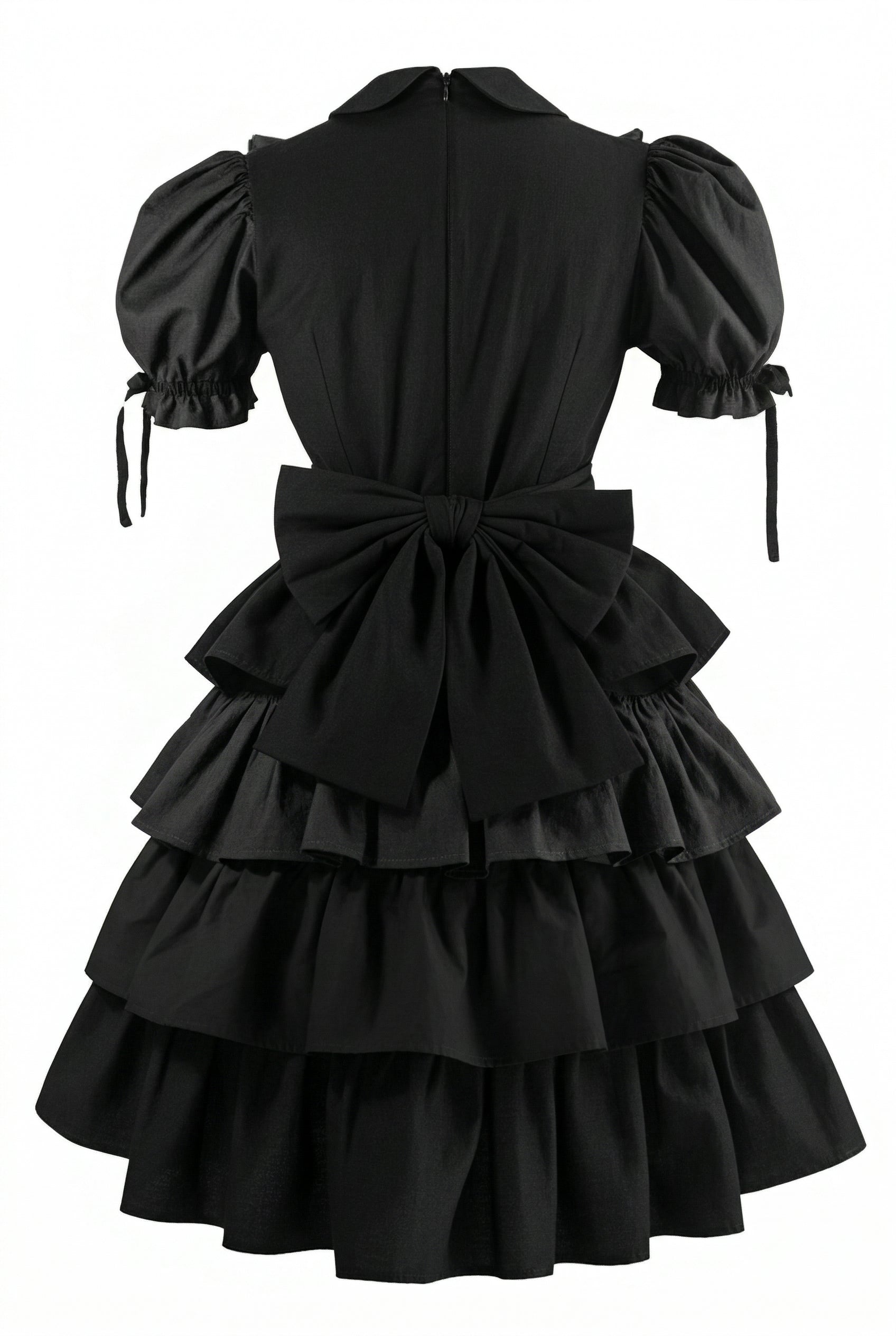 Rückenansicht Kleid Misaya in monochrom tief schwarz