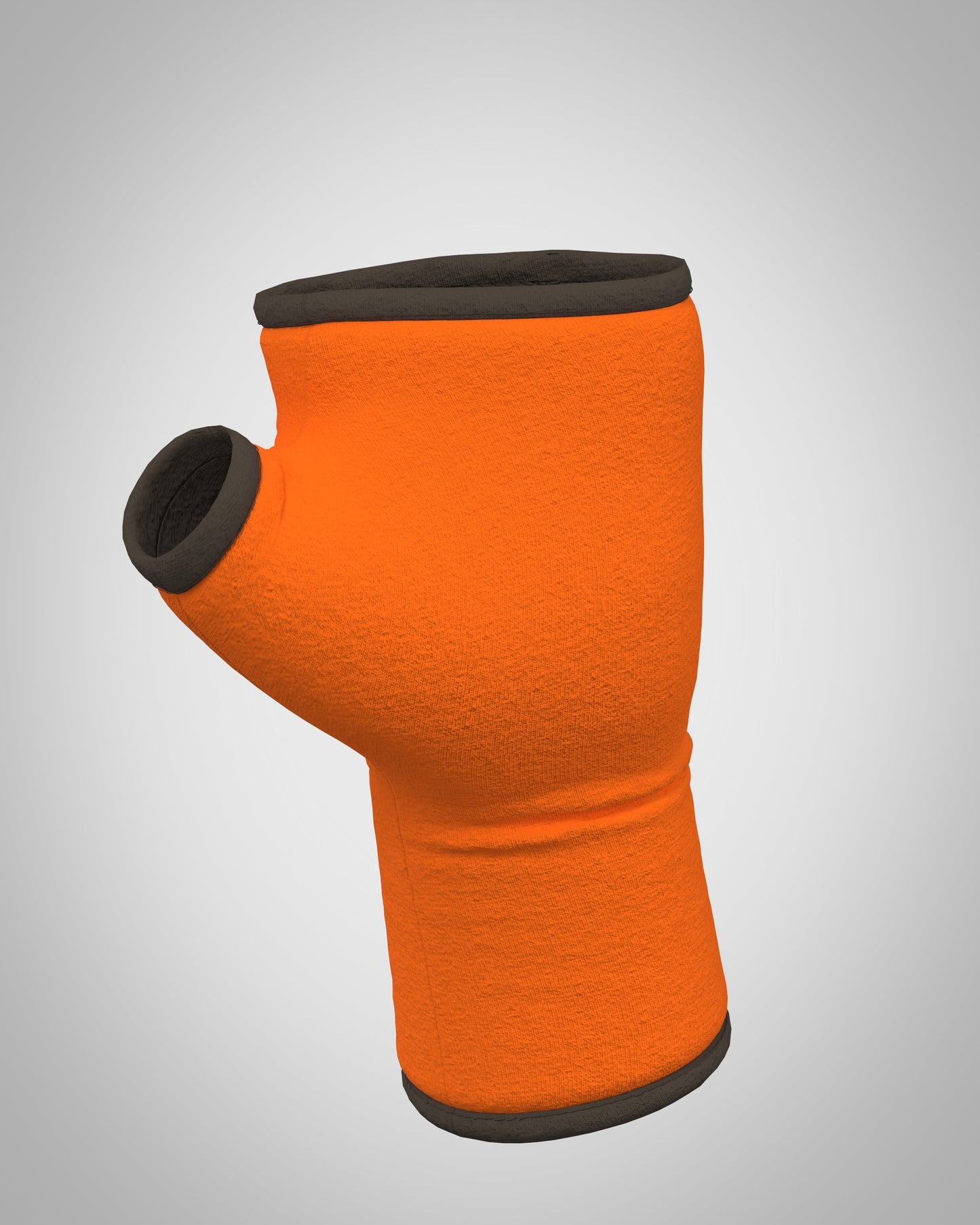 Pulswärmer Handschuhe fingerlos Jersey orange + Paspel Futter in dunklen Farben
