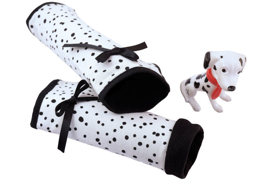 Soft jersey wrist warmers, SUPER COMFORTABLE #MUSTHAVE, brightly patterned, lined, lining color selectable, with bow