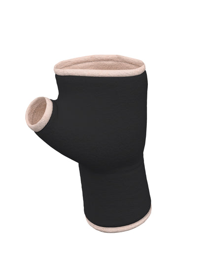 Soft jersey wrist warmers, SUPER COMFORTABLE #MUSTHAVE, brightly patterned, lined, lining color selectable, with bow