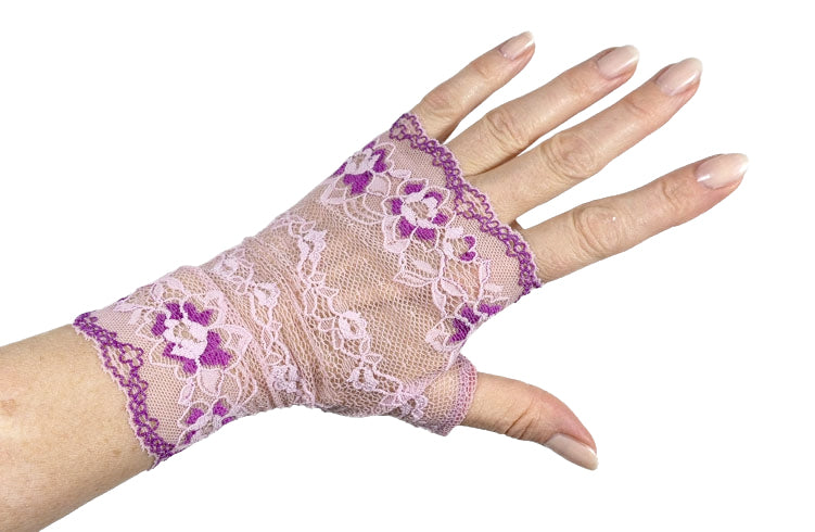 flieder lila farbige zarte Handschuhe im art deco, jugenstil Style, leicht elastisch, handgearbeitet