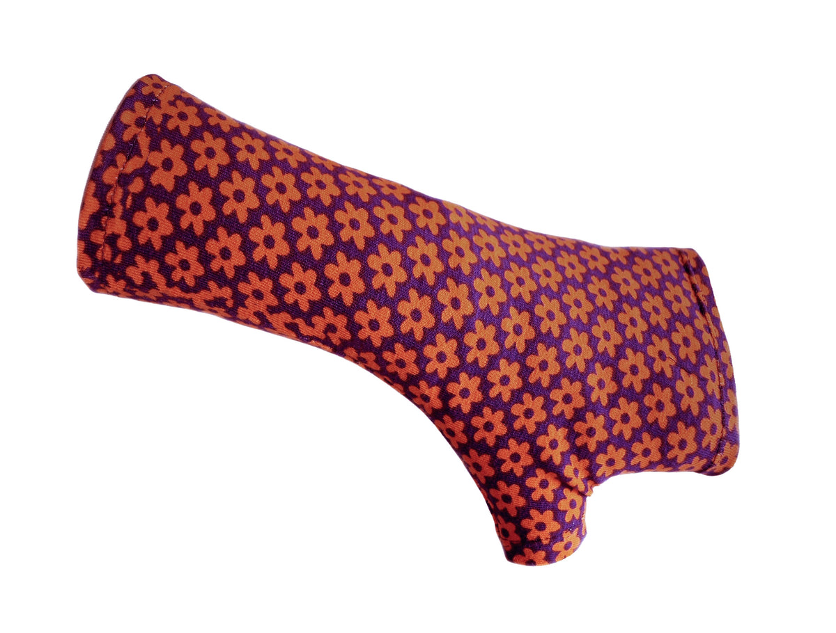 Einzelhandschuh ohne Hand, die Variante in orange lila dargestellt.