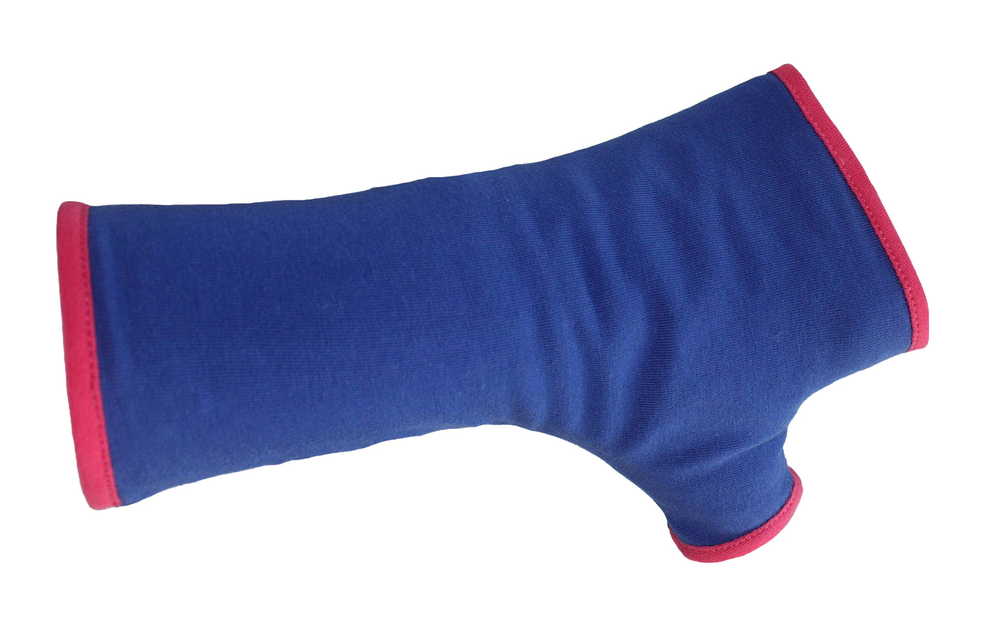 Abbildung einzelner Handschuh königs blau mit pinkem Futter