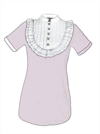 Plastron shirt ladies Tenshi jersey + cotton body olive black wine red sizes 34-46