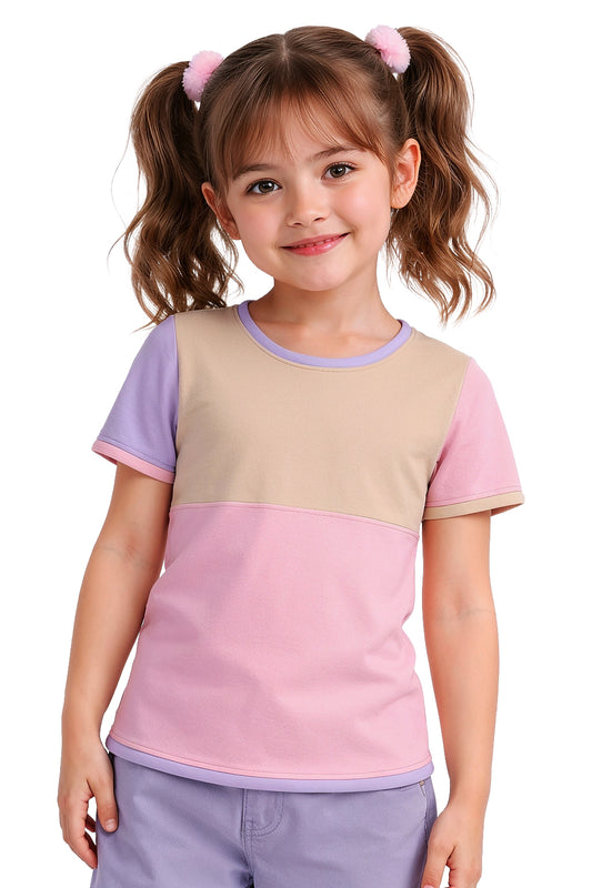 Kinder Shirt Nikita in rosa beige flieder kawaii aesthetic, weicher Baumwolle Jersey, für Sport & Freizeit und zum Liebhaben