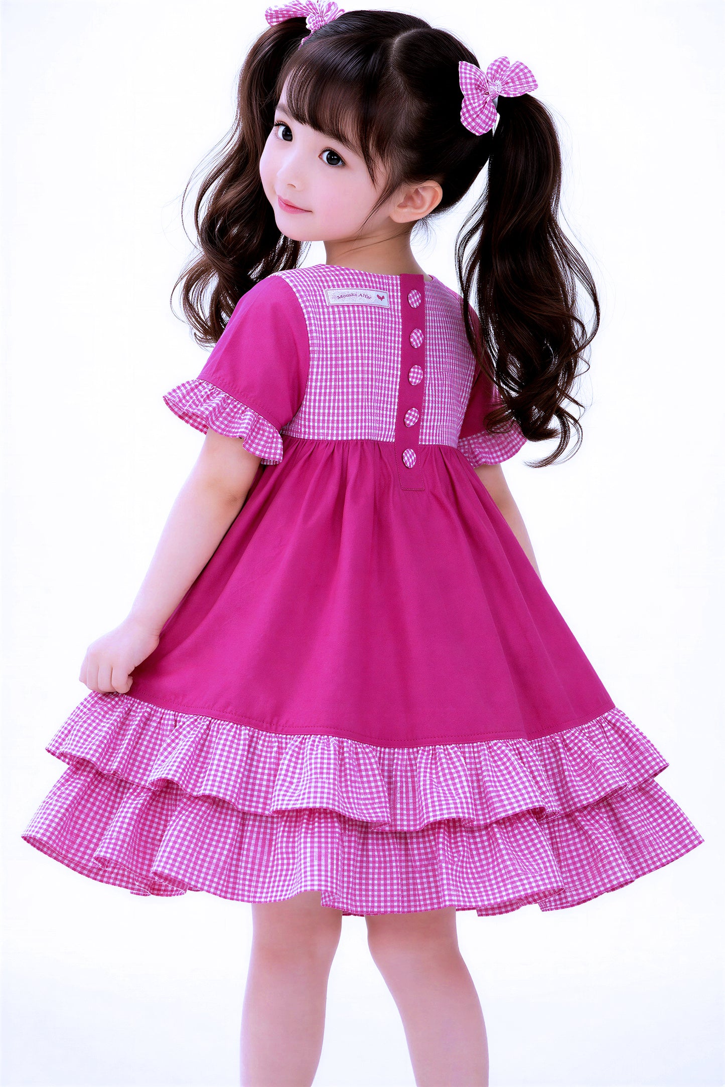 Kinder sweet lolita kawaii Kleid Akari | pink weiß vichy karo | aus Baumwolle | hochwertige Handarbeit, Unikat (Kopie)