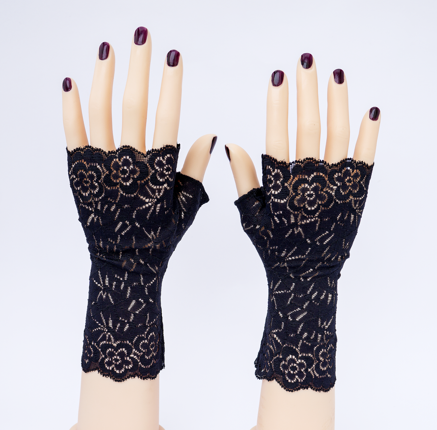 sexy lolita wrist warmers black/pink &amp; bow