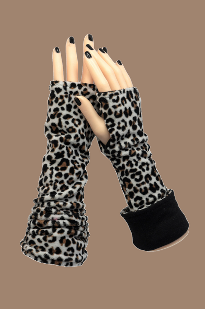 Soft jersey wrist warmers, SUPER COMFORTABLE #MUSTHAVE, brightly patterned, lined, lining color selectable, with bow