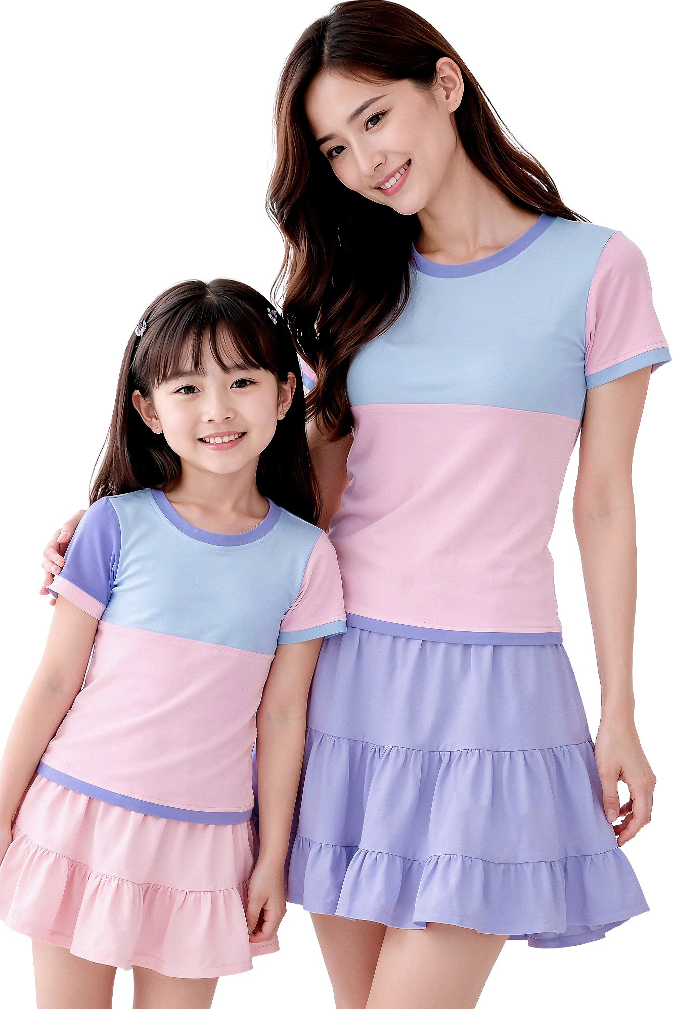 Mommy and Me Matching Set Nikita Größen 98-158 und 34-46 - nur Shirts ohne Röcke - ideal für Kindergeburtstage, Familienfeiern und kawaii Events