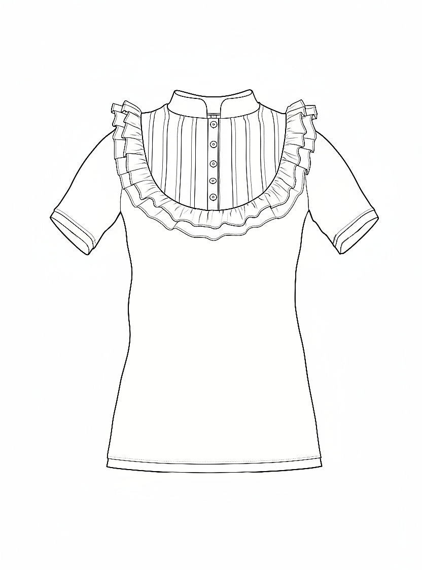 Chemise à plastron pour femme Tenshi, jersey de coton, vert pomme et blanc, tailles 34 à 46