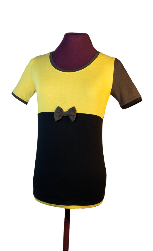 Plastron shirt ladies Tenshi jersey + cotton body olive black wine red sizes 34-46