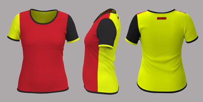 Plastron shirt ladies Tenshi jersey + cotton body olive black wine red sizes 34-46