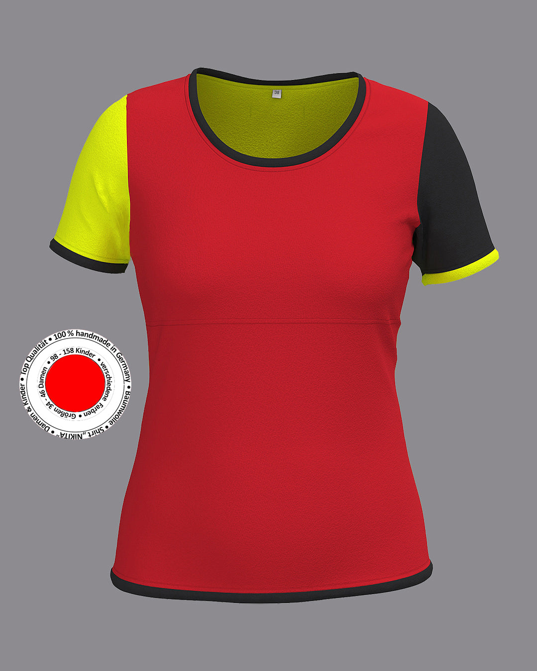 Plastron shirt ladies Tenshi jersey + cotton body olive black wine red sizes 34-46