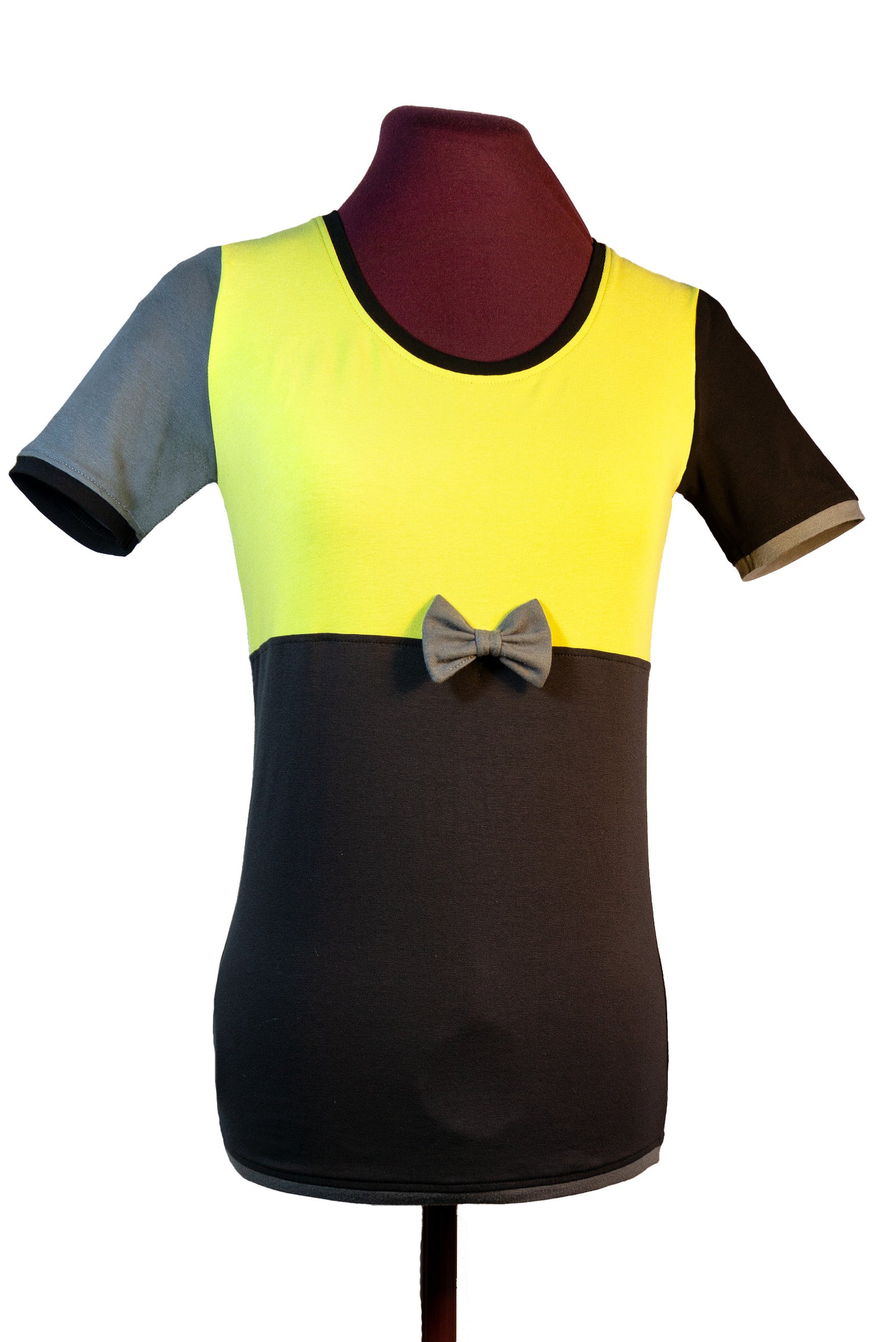 Plastron shirt ladies Tenshi jersey + cotton body olive black wine red sizes 34-46