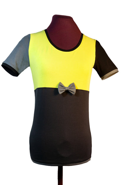 Plastron shirt ladies Tenshi jersey + cotton body olive black wine red sizes 34-46