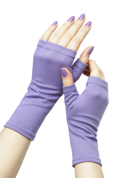 Mitaines en jersey doux, ULTRA CONFORTABLES #INDISPENSABLE, à motifs colorés, doublées (couleur de la doublure au choix), avec nœud.