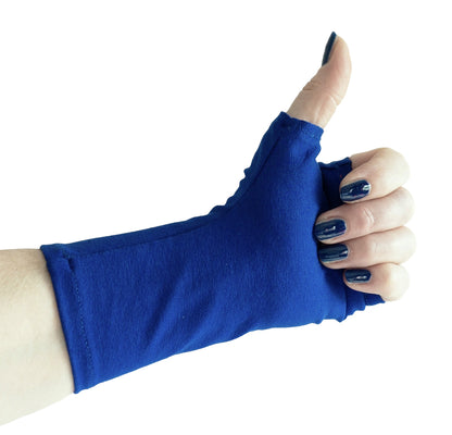 Mitaines en jersey doux, ULTRA CONFORTABLES #INDISPENSABLE, à motifs colorés, doublées (couleur de la doublure au choix), avec nœud.