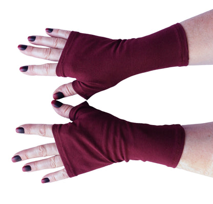 Mitaines en jersey doux, ULTRA CONFORTABLES #INDISPENSABLE, à motifs colorés, doublées (couleur de la doublure au choix), avec nœud.