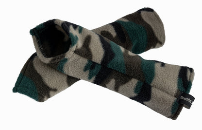 Mitaines en jersey doux, ULTRA CONFORTABLES #INDISPENSABLE, à motifs colorés, doublées (couleur de la doublure au choix), avec nœud.