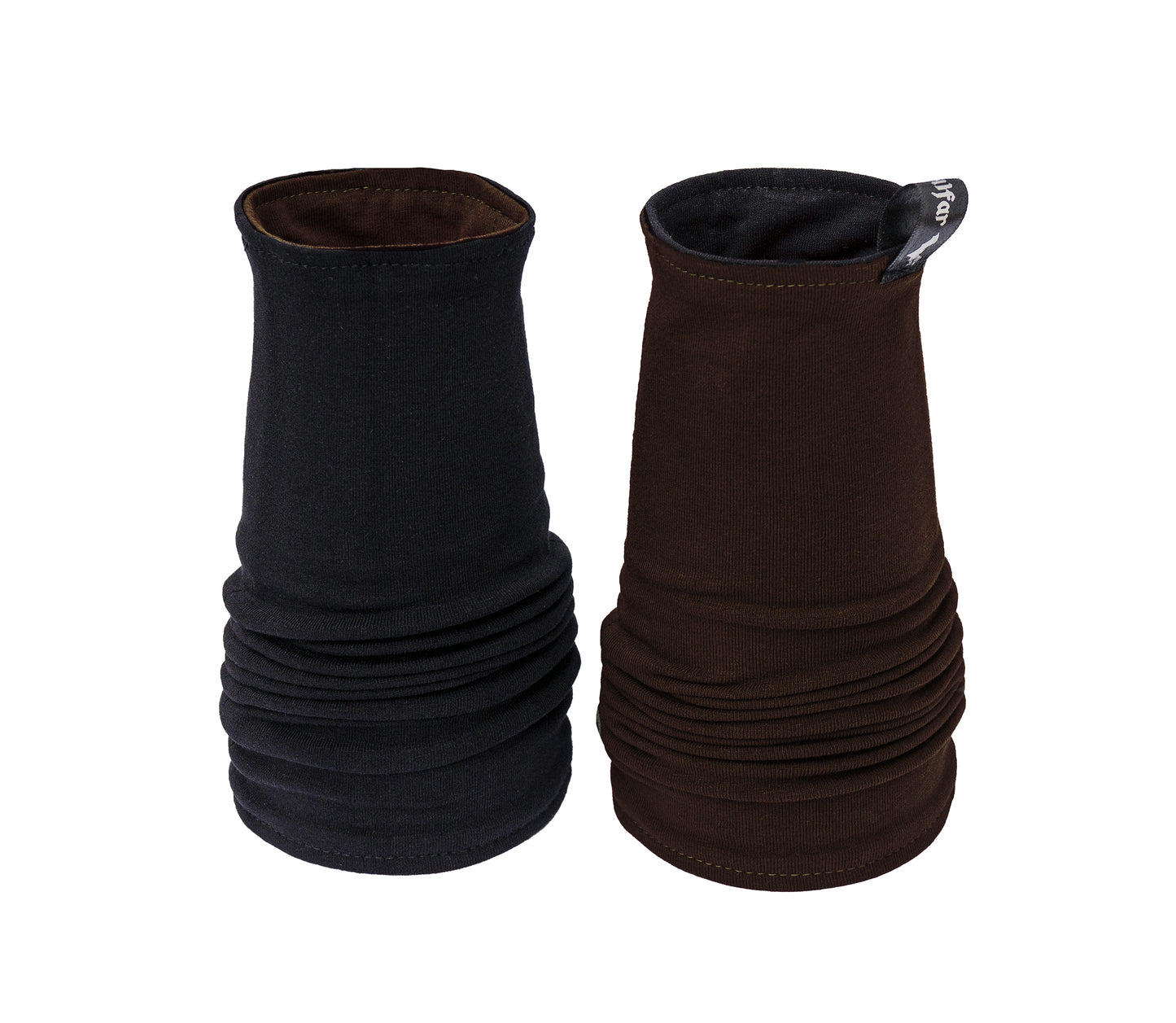 Wende Armstulpen Schwarz Dunkelbraun Baumwoll Jersey Naturtöne Cottagecore Style Steampunk punk Handarbeit Mouska Alfar