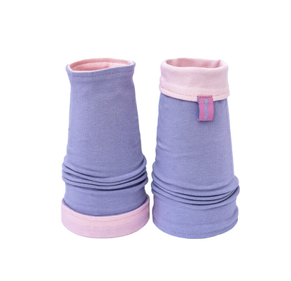Soft jersey wrist warmers, SUPER COMFORTABLE #MUSTHAVE, brightly patterned, lined, lining color selectable, with bow