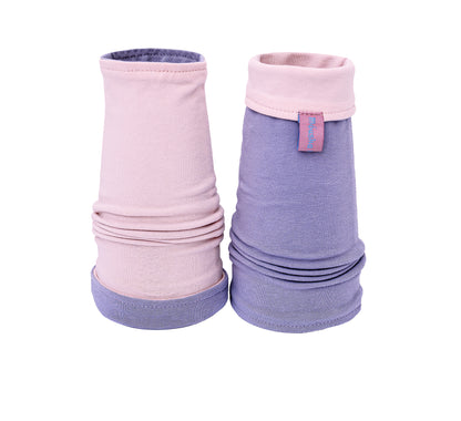 Soft jersey wrist warmers, SUPER COMFORTABLE #MUSTHAVE, brightly patterned, lined, lining color selectable, with bow