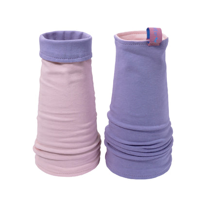 Soft jersey wrist warmers, SUPER COMFORTABLE #MUSTHAVE, brightly patterned, lined, lining color selectable, with bow