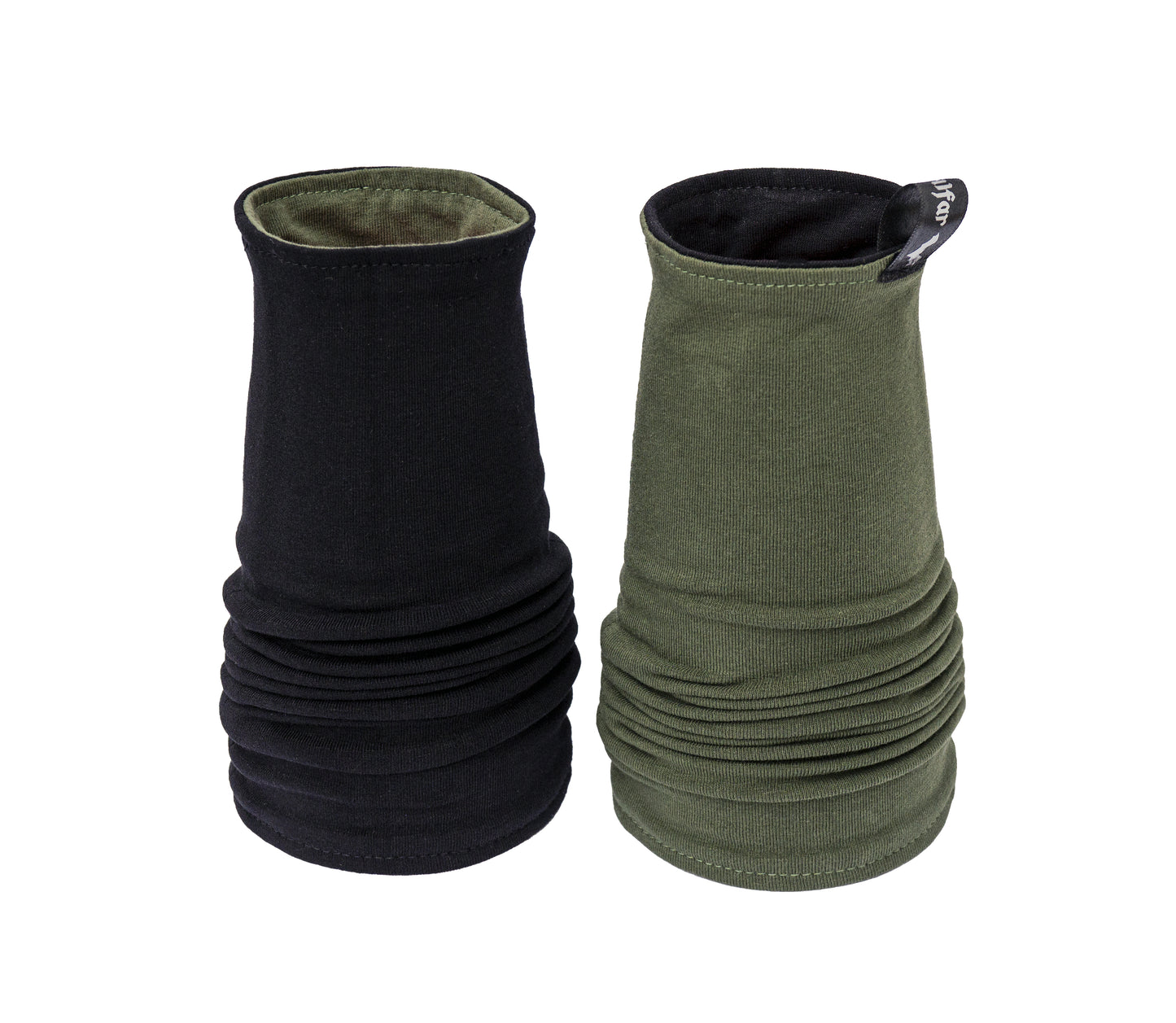 Armstulpen Khaki Schwarz Baumwoll Jersey Military Look Streetwear Accessoire handgefertigt