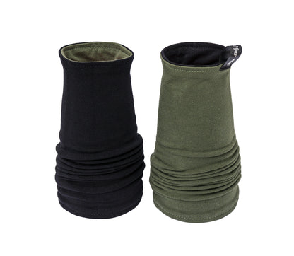 Armstulpen Khaki Schwarz Baumwoll Jersey Military Look Streetwear Accessoire handgefertigt